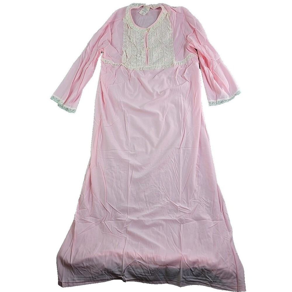 Vintage 60's JCPenney Nightgown Medium Pink Pajama Grannycore Retro Prop Costume